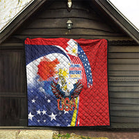 Filipino American History Month Quilt USA with Elements of Philippines Design