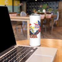 Filipino American History Month Skinny Tumbler USA with Elements of Philippines Design