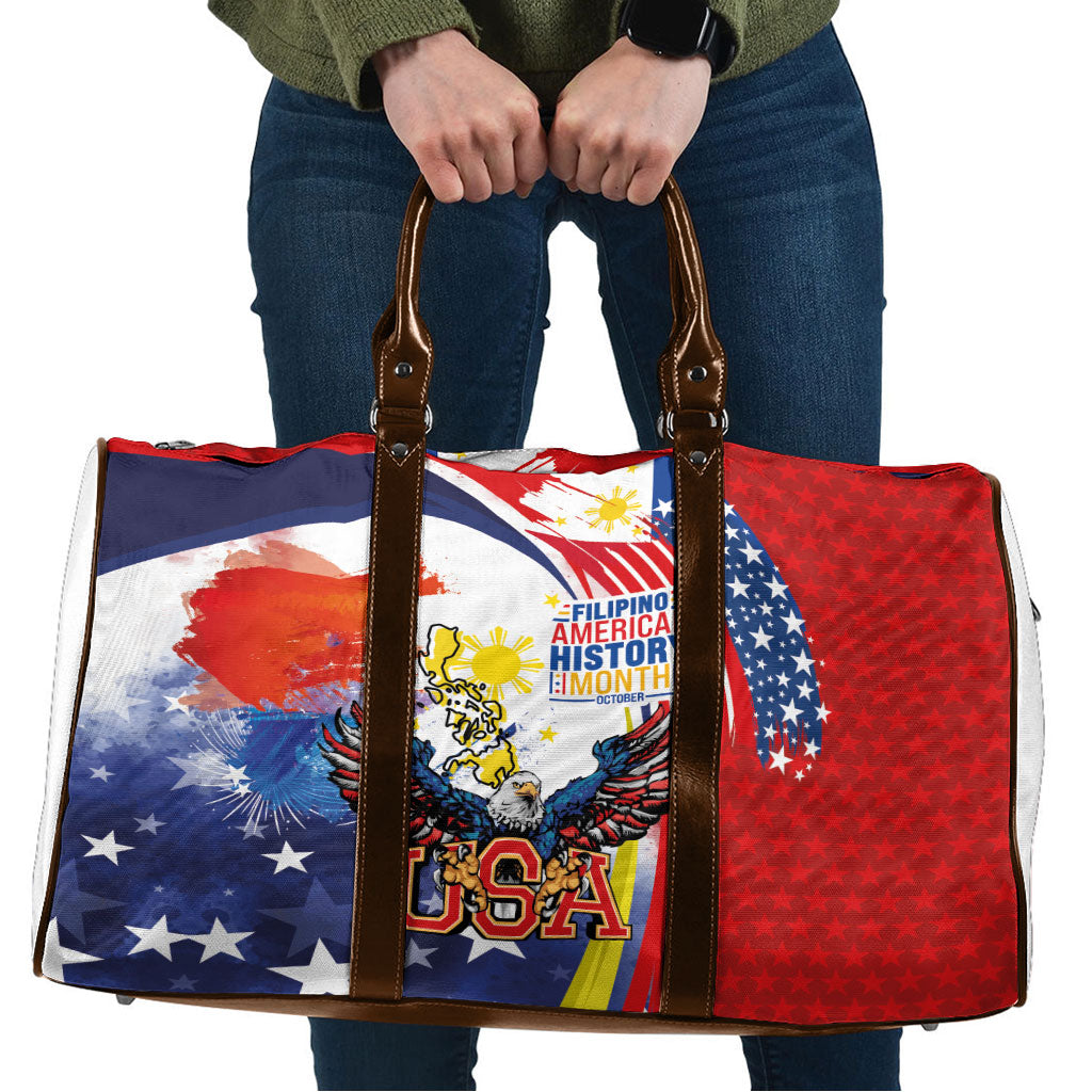Filipino American History Month Travel Bag USA with Elements of Philippines Design