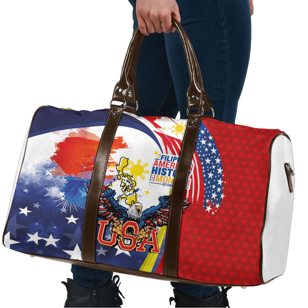 Filipino American History Month Travel Bag USA with Elements of Philippines Design