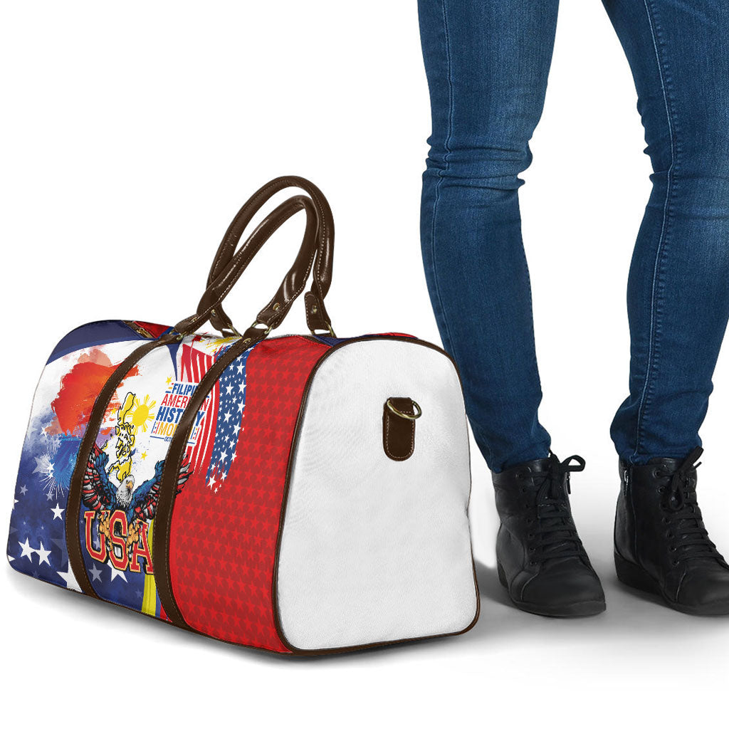 Filipino American History Month Travel Bag USA with Elements of Philippines Design