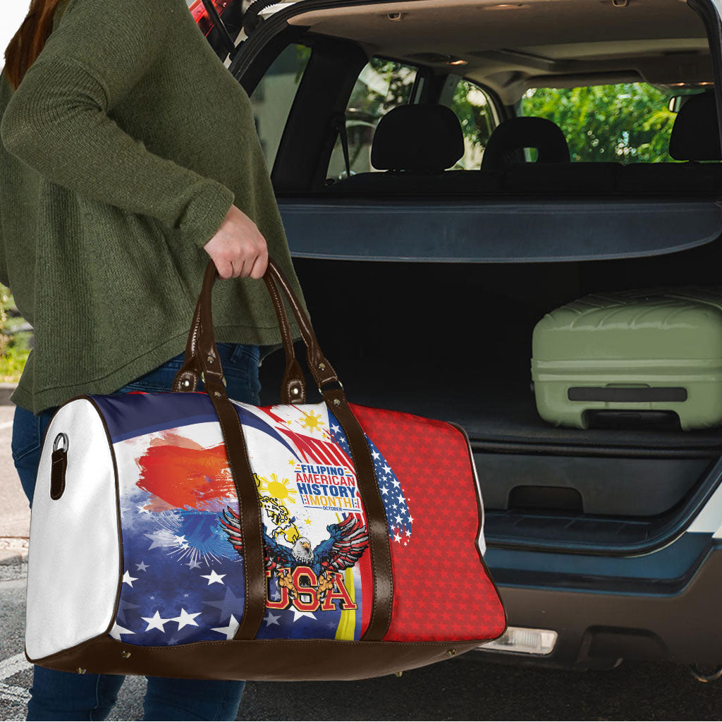 Filipino American History Month Travel Bag USA with Elements of Philippines Design