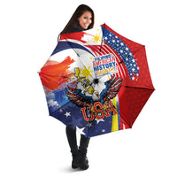 Filipino American History Month Umbrella USA with Elements of Philippines Design