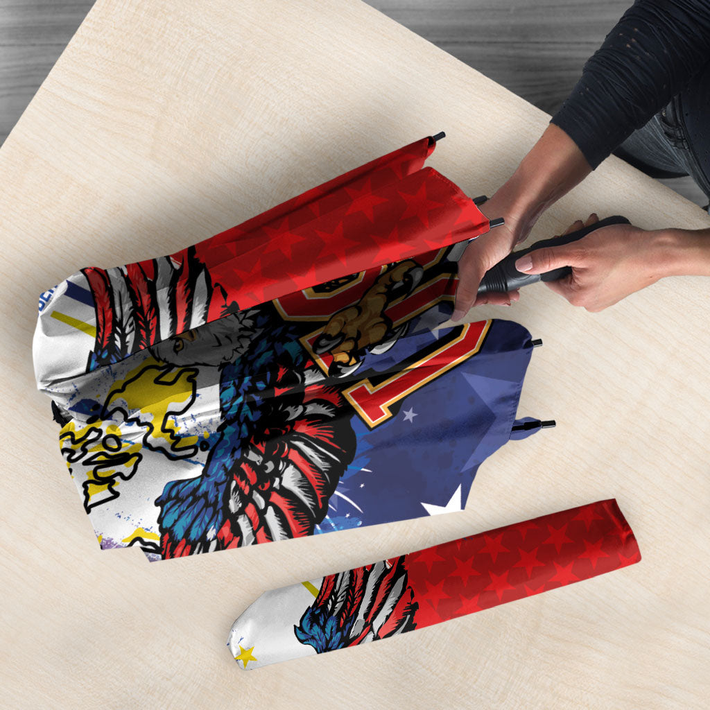 Filipino American History Month Umbrella USA with Elements of Philippines Design