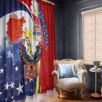 Filipino American History Month Window Curtain USA with Elements of Philippines Design