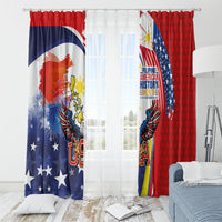 Filipino American History Month Window Curtain USA with Elements of Philippines Design