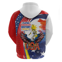 Filipino American History Month Zip Hoodie USA with Elements of Philippines Design