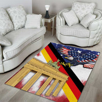 German American Heritage Month Area Rug United States Eagle and Brandenburg Gate with National Flag - Wonder Print Shop