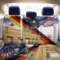 German American Heritage Month Back Car Seat Cover United States Eagle and Brandenburg Gate with National Flag - Wonder Print Shop