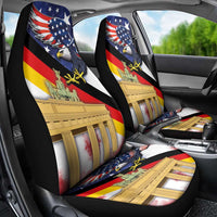 German American Heritage Month Car Seat Cover United States Eagle and Brandenburg Gate with National Flag - Wonder Print Shop