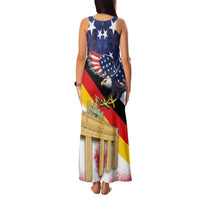 German American Heritage Month Family Matching Tank Maxi Dress and Hawaiian Shirt United States Eagle and Brandenburg Gate with National Flag - Wonder Print Shop