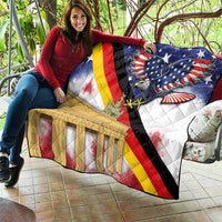 German American Heritage Month Quilt United States Eagle and Brandenburg Gate with National Flag - Wonder Print Shop
