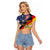 German American Heritage Month Raglan Cropped T Shirt United States Eagle and Brandenburg Gate with National Flag - Wonder Print Shop