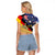 German American Heritage Month Raglan Cropped T Shirt United States Eagle and Brandenburg Gate with National Flag - Wonder Print Shop