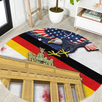 German American Heritage Month Round Carpet United States Eagle and Brandenburg Gate with National Flag