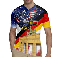 German American Heritage Month Rugby Jersey United States Eagle and Brandenburg Gate with National Flag - Wonder Print Shop