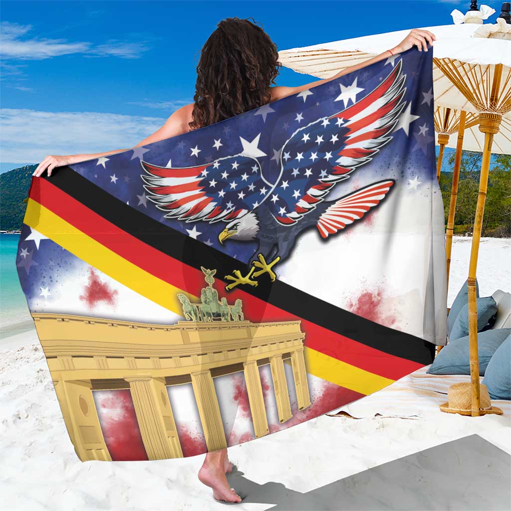 German American Heritage Month Sarong United States Eagle and Brandenburg Gate with National Flag - Wonder Print Shop