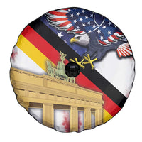 German American Heritage Month Spare Tire Cover United States Eagle and Brandenburg Gate with National Flag - Wonder Print Shop