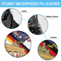 German American Heritage Month Spare Tire Cover United States Eagle and Brandenburg Gate with National Flag - Wonder Print Shop