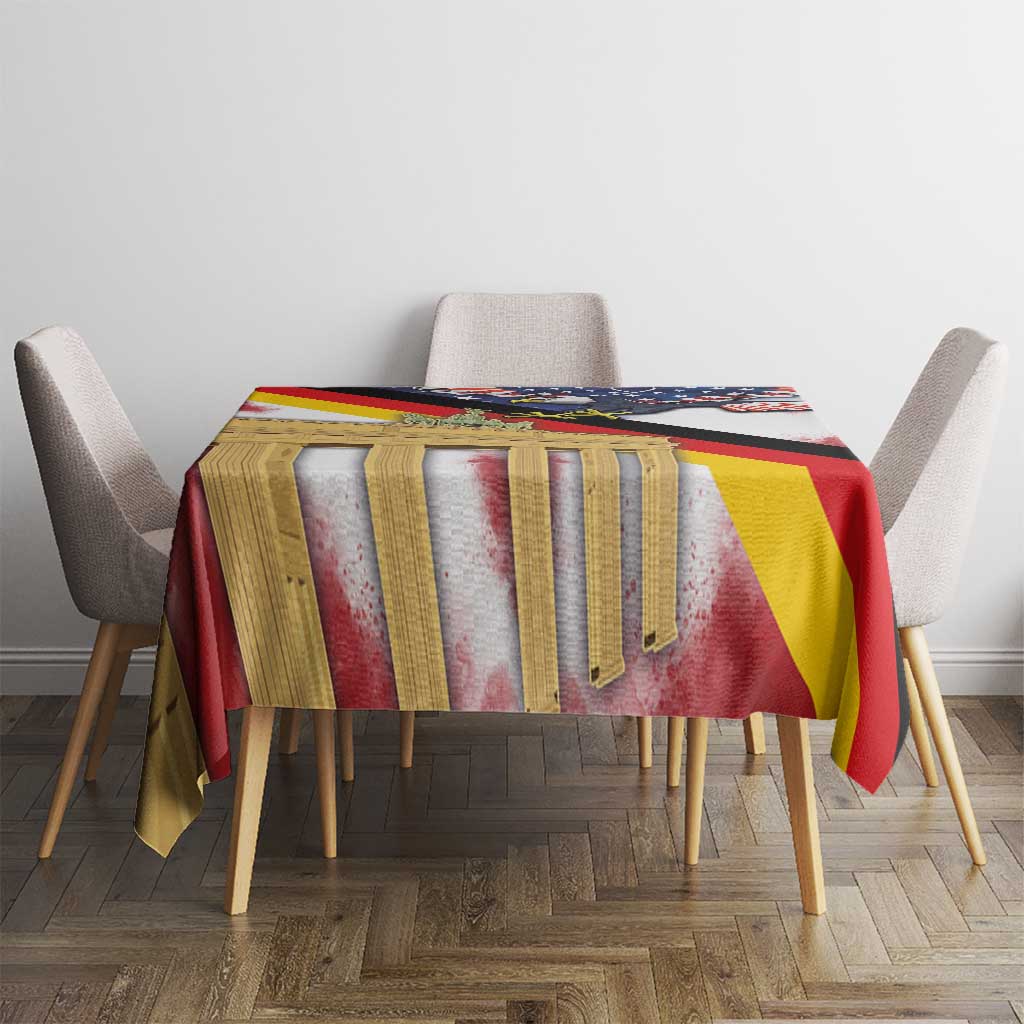 German American Heritage Month Tablecloth United States Eagle and Brandenburg Gate with National Flag - Wonder Print Shop