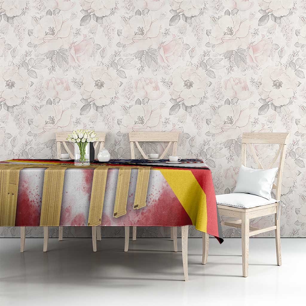 German American Heritage Month Tablecloth United States Eagle and Brandenburg Gate with National Flag - Wonder Print Shop