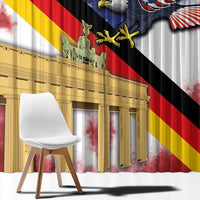 German American Heritage Month Window Curtain United States Eagle and Brandenburg Gate with National Flag - Wonder Print Shop