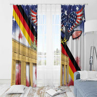 German American Heritage Month Window Curtain United States Eagle and Brandenburg Gate with National Flag - Wonder Print Shop