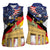German American Heritage Month Women Sleeveless Polo Shirt United States Eagle and Brandenburg Gate with National Flag - Wonder Print Shop