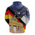German American Heritage Month Zip Hoodie United States Eagle and Brandenburg Gate with National Flag - Wonder Print Shop