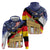 German American Heritage Month Zip Hoodie United States Eagle and Brandenburg Gate with National Flag - Wonder Print Shop