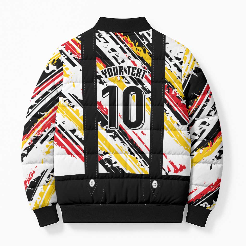 Custom German Football Bomber Puffer Jacket Die Mannschaft-Lederhosen Costume Style - Wonder Print Shop