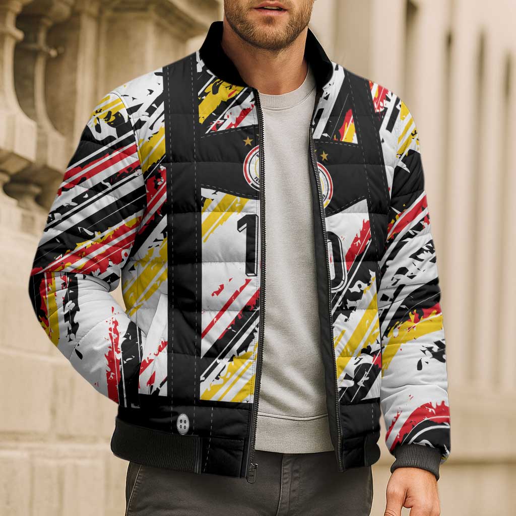 Custom German Football Bomber Puffer Jacket Die Mannschaft-Lederhosen Costume Style - Wonder Print Shop