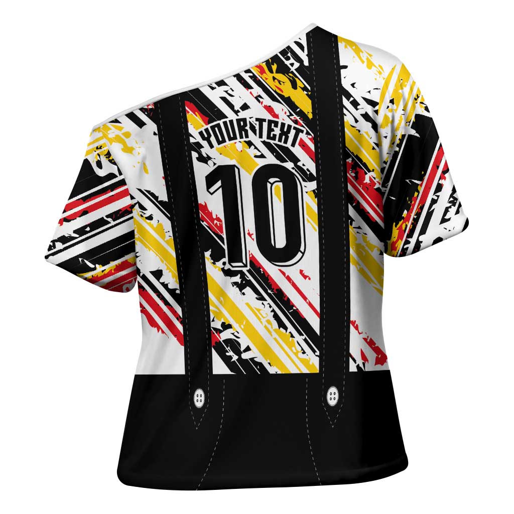Custom German Football Cross Shoulder Shirt Die Mannschaft-Lederhosen Costume Style - Wonder Print Shop