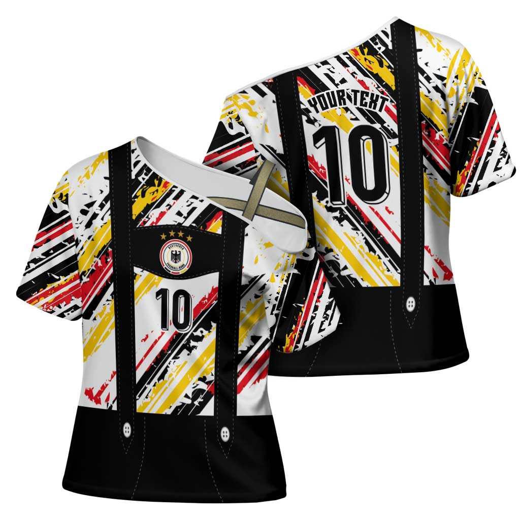 Custom German Football Cross Shoulder Shirt Die Mannschaft-Lederhosen Costume Style - Wonder Print Shop