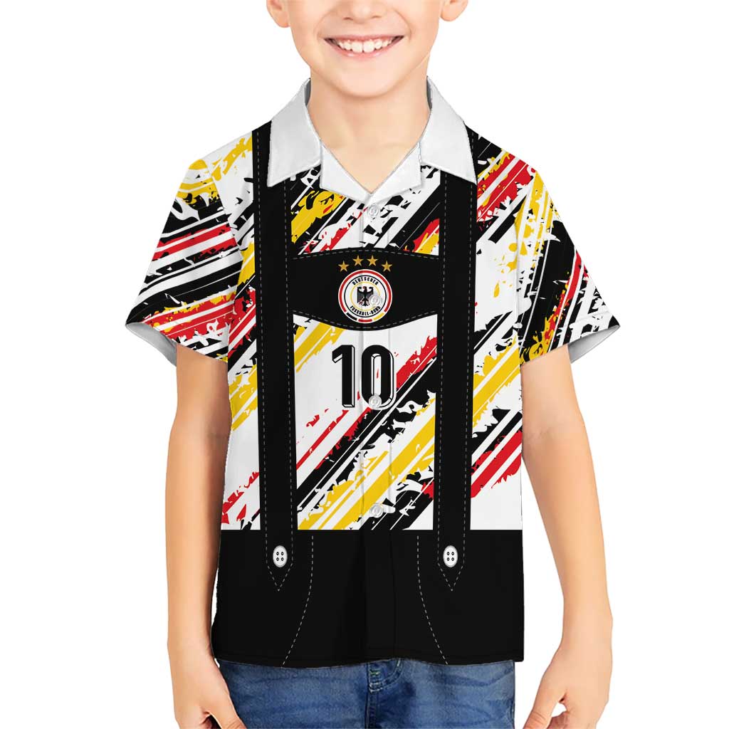 Custom German Football Kid Hawaiian Shirt Die Mannschaft-Lederhosen Costume Style - Wonder Print Shop