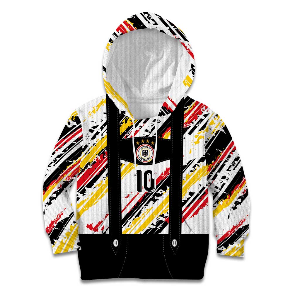 Custom German Football Kid Hoodie Die Mannschaft-Lederhosen Costume Style - Wonder Print Shop