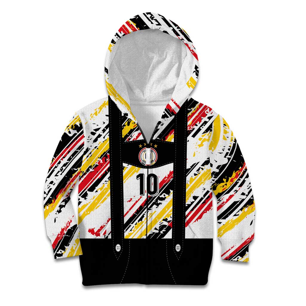 Custom German Football Kid Hoodie Die Mannschaft-Lederhosen Costume Style - Wonder Print Shop