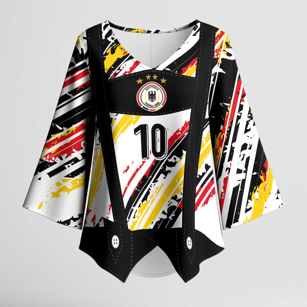 Custom German Football Kimono Sleeve Blouse Die Mannschaft-Lederhosen Costume Style - Wonder Print Shop