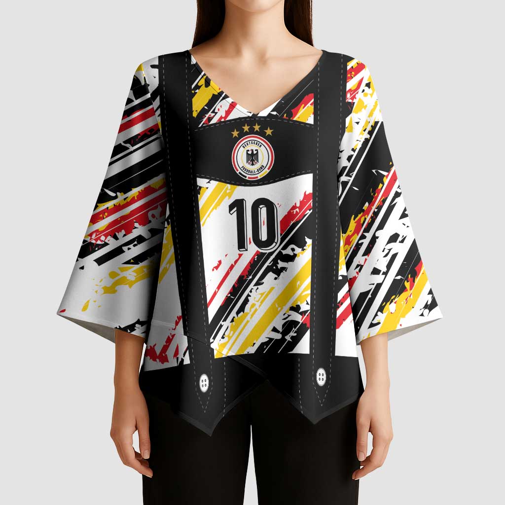 Custom German Football Kimono Sleeve Blouse Die Mannschaft-Lederhosen Costume Style - Wonder Print Shop