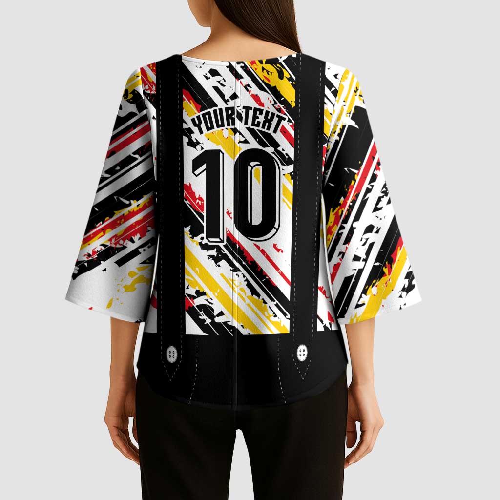 Custom German Football Kimono Sleeve Blouse Die Mannschaft-Lederhosen Costume Style - Wonder Print Shop