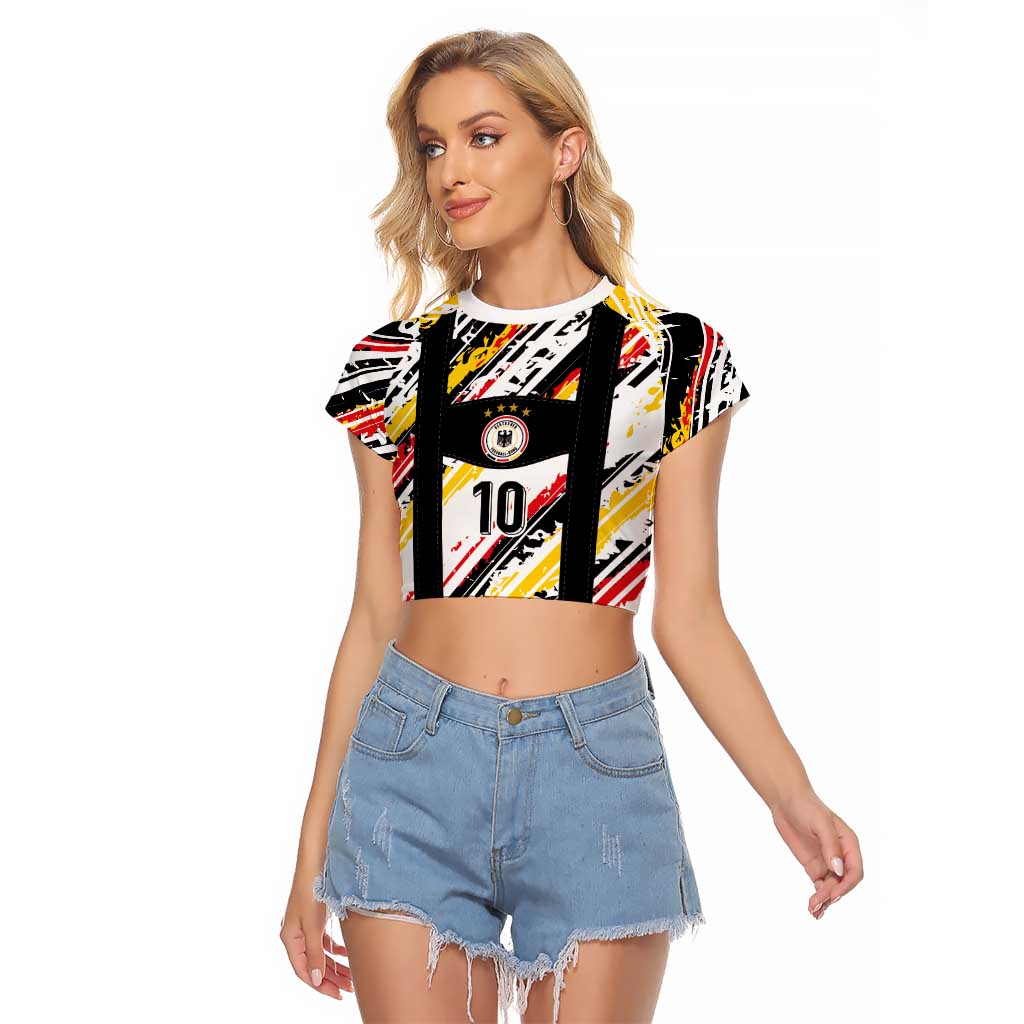 Custom German Football Raglan Cropped T Shirt Die Mannschaft-Lederhosen Costume Style - Wonder Print Shop