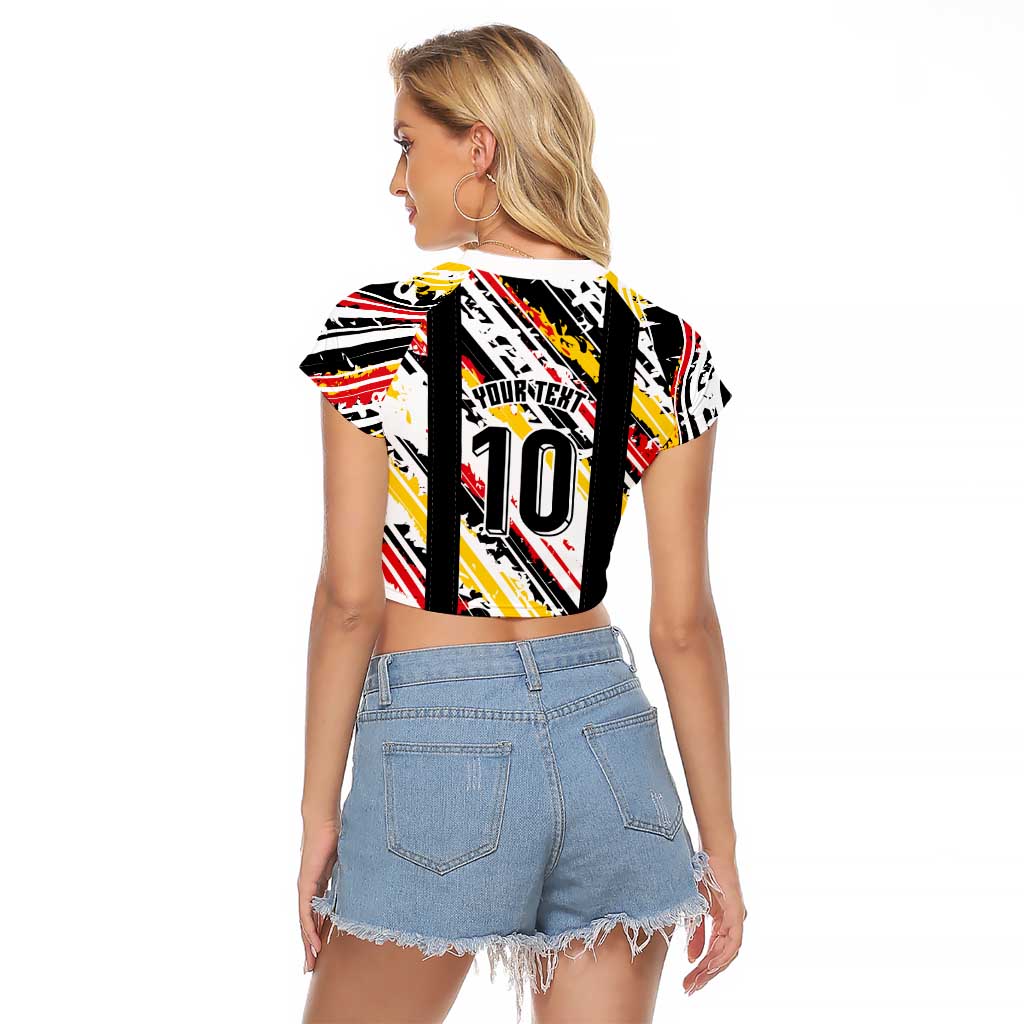 Custom German Football Raglan Cropped T Shirt Die Mannschaft-Lederhosen Costume Style - Wonder Print Shop