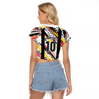 Custom German Football Raglan Cropped T Shirt Die Mannschaft-Lederhosen Costume Style - Wonder Print Shop