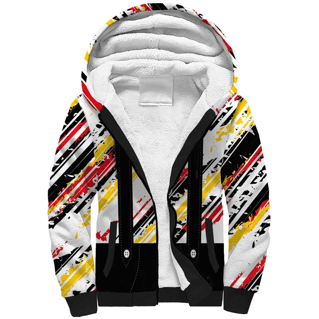 Custom German Football Sherpa Hoodie Die Mannschaft-Lederhosen Costume Style - Wonder Print Shop