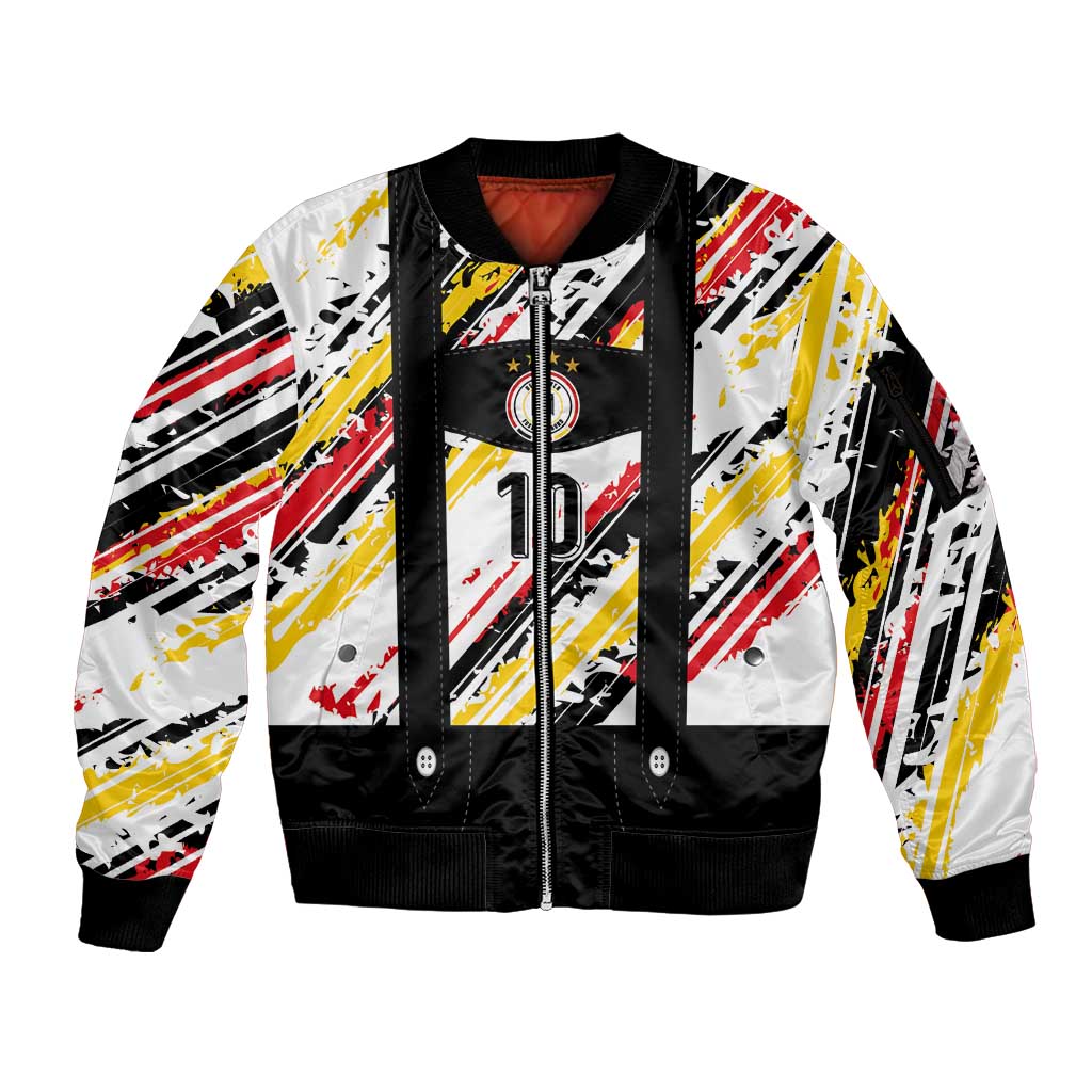 Custom German Football Sleeve Zip Bomber Jacket Die Mannschaft-Lederhosen Costume Style - Wonder Print Shop