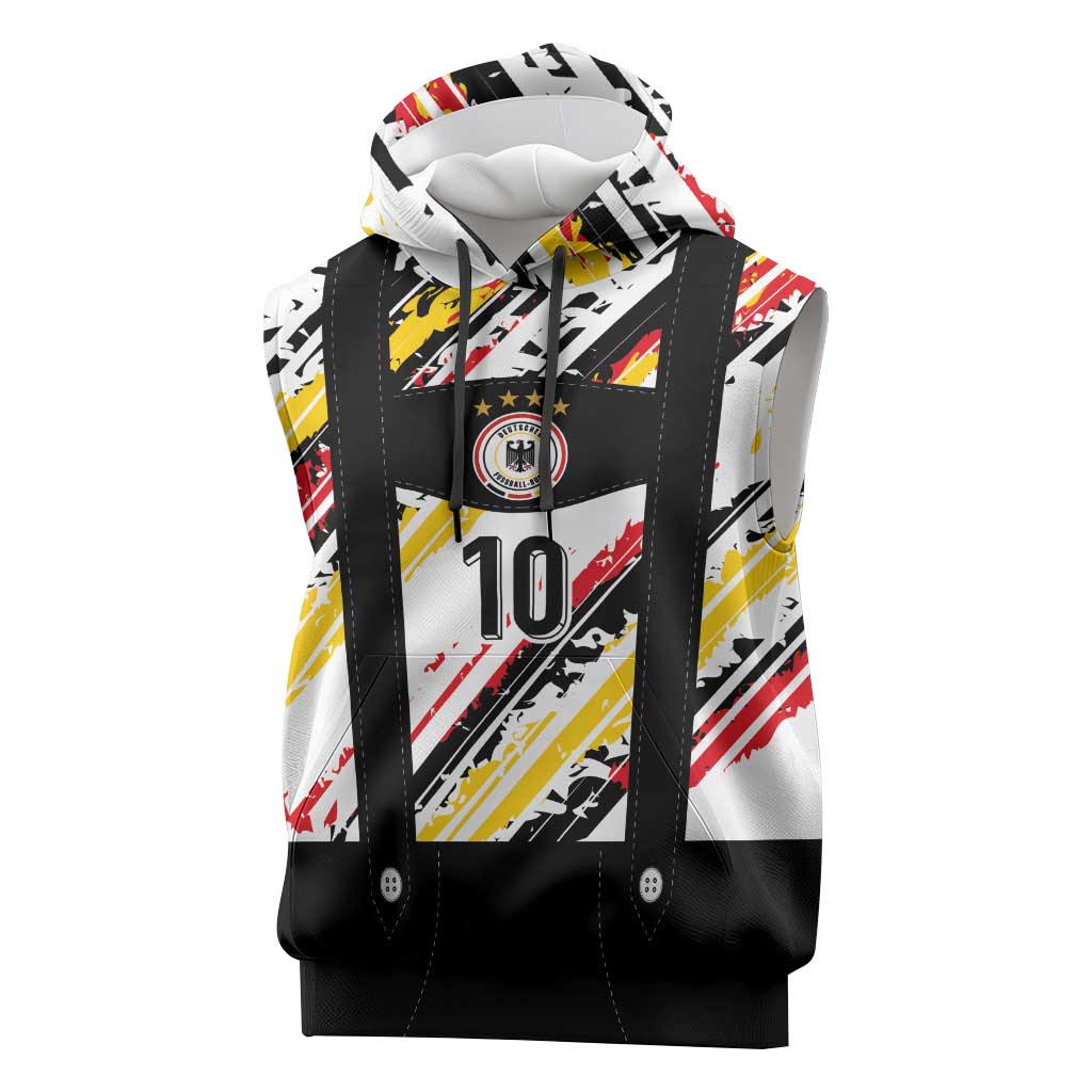 Custom German Football Sleeveless Hoodie Die Mannschaft-Lederhosen Costume Style - Wonder Print Shop