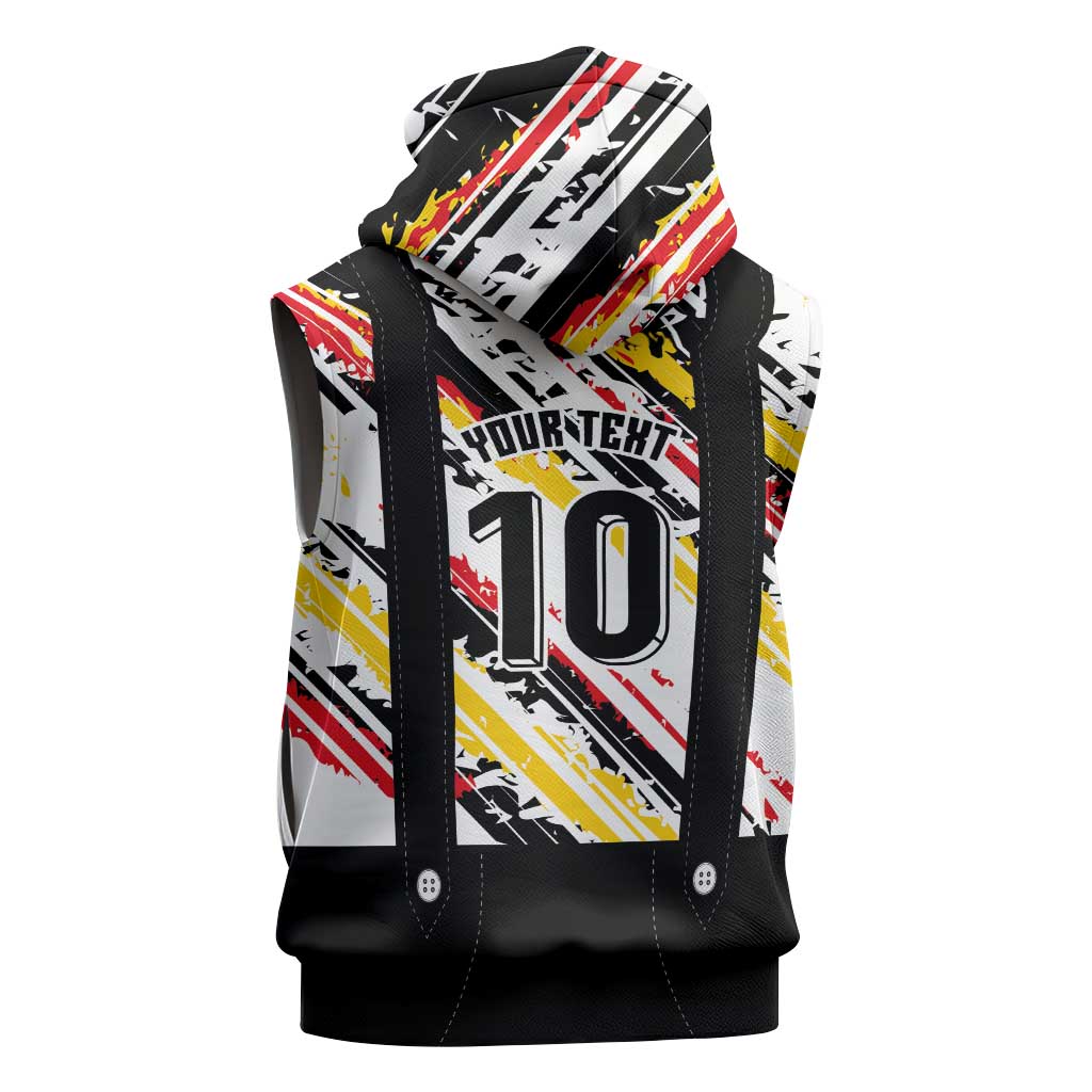 Custom German Football Sleeveless Hoodie Die Mannschaft-Lederhosen Costume Style - Wonder Print Shop