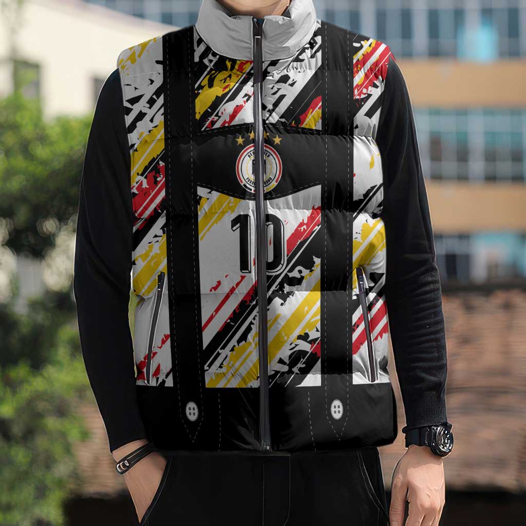 Custom German Football Sleeveless Puffer Jacket Die Mannschaft-Lederhosen Costume Style - Wonder Print Shop