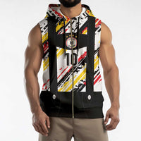 Custom German Football Sleeveless Zip Hoodie Die Mannschaft-Lederhosen Costume Style - Wonder Print Shop