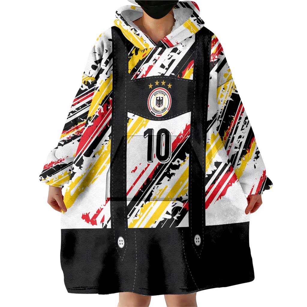 Custom German Football Wearable Blanket Hoodie Die Mannschaft-Lederhosen Costume Style - Wonder Print Shop
